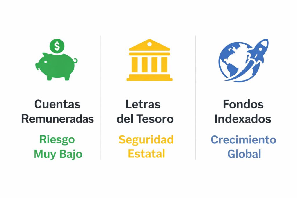 tabla comparativa riesgo y rentabilidad depositos letras y fondos indexados