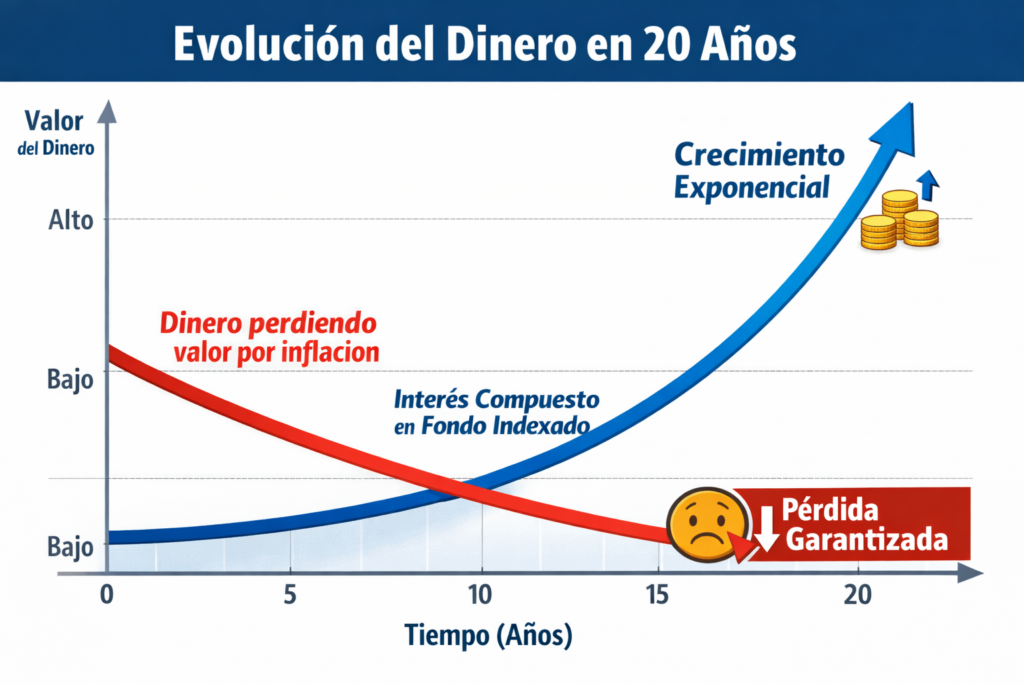 grafico interes compuesto vs inflacion comparativa ahorro a largo plazo
