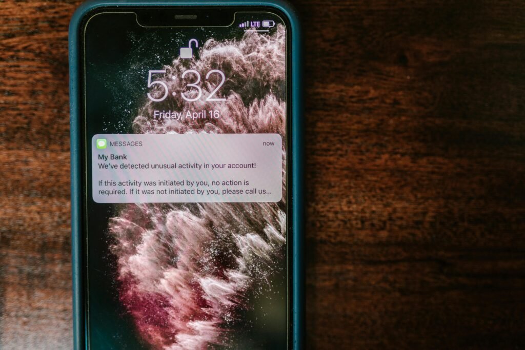 Una captura de pantalla de un móvil con un mensaje de Bizum y un círculo rojo de "Alerta/Error"
