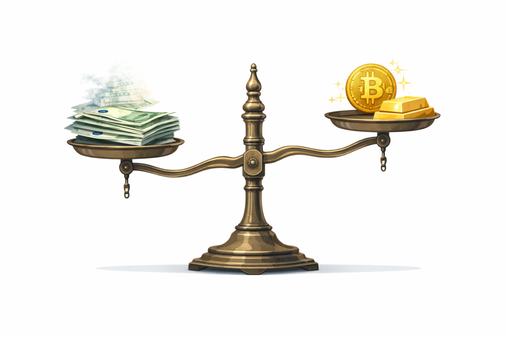 bitcoin oro fiat dinero digital escasez