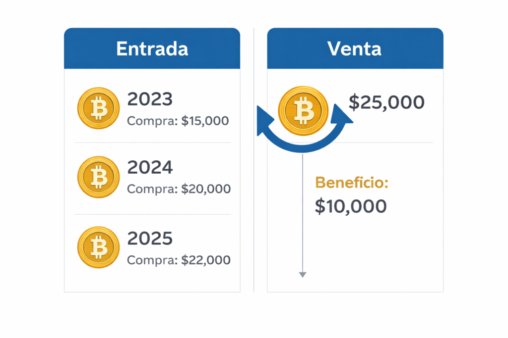 Explicación visual de "Primero en entrar, primero en salir".
